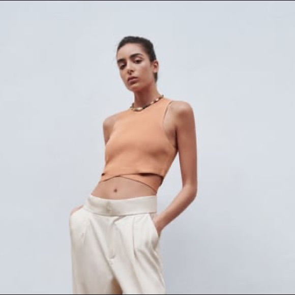 Zara cross cross peach top - Picture 1 of 1